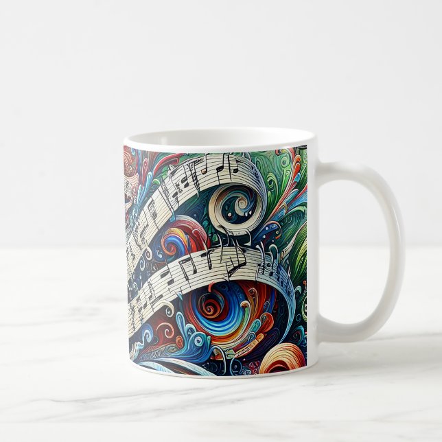 Musical Notes Graffiti Coffee Mug (Right)