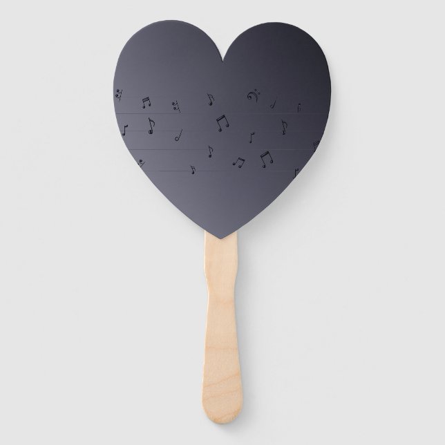 Musical Notes Gray Ombre  Set of Fans (Back)