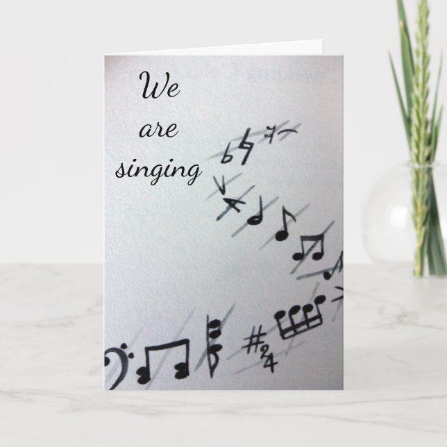MUSICAL NOTES  ***GROUP BIRTHDAY CARD*** (Front)