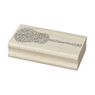 musical notes guitar art stamp