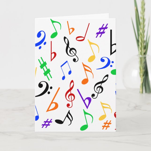 Musical Notes Holiday Card - Multi (Front)