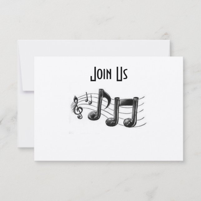 MUSICAL NOTES IN A FUN "ALL" OCCASION INVITATION (Front)