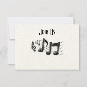MUSICAL NOTES IN A FUN "ALL" OCCASION INVITATION