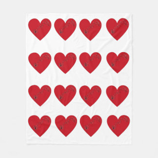 Musical notes in the heart, Fleece Blanket