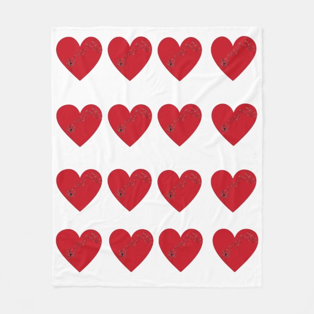 Musical notes in the heart, Fleece Blanket (Front)