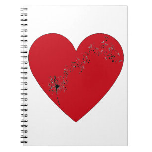 Musical notes in the heart, Spiral Photo Notebook