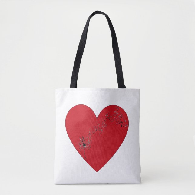 Musical notes in the heart, Tote Bag (Front)