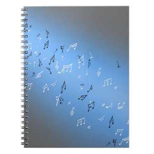 Musical Notes in the Moonlight Blue Notebook