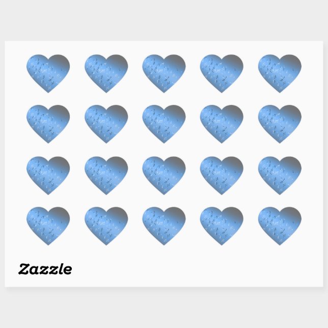 Musical Notes in the Moonlight Heart Sticker (Sheet)