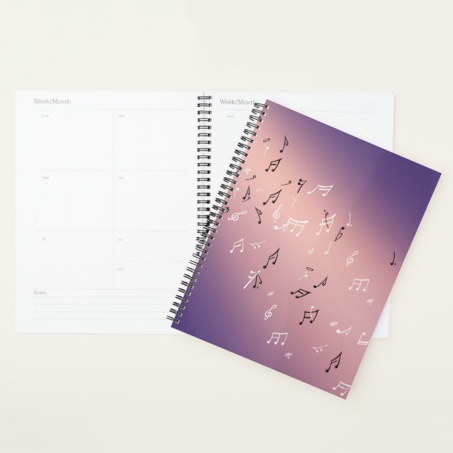 Musical Notes in the Moonlight lavender  Planner (Display)