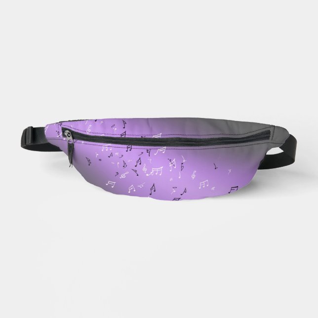 Musical Notes in the Moonlight Lilac  Bum Bags (Front)