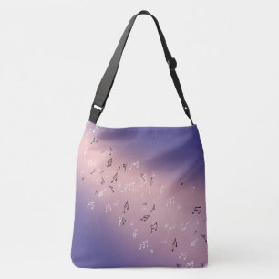 Musical Notes in the Moonlight Lilac Crossbody Bag