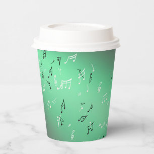 Musical notes in the moonlight paper cups