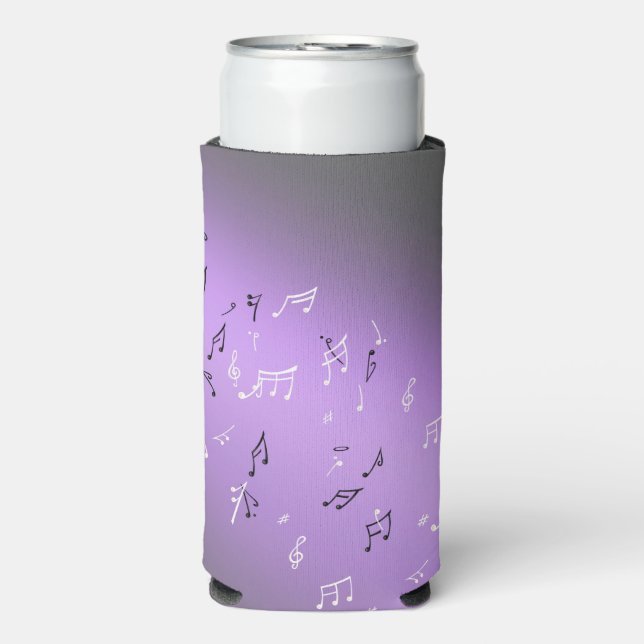 Musical Notes in the moonlight  Seltzer Can Cooler (Seltzer Front)