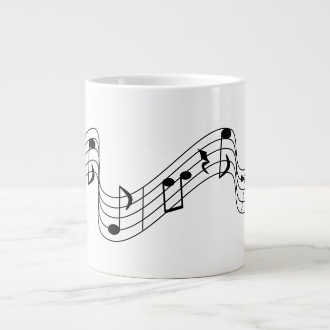 Musical Notes Large Coffee Mug (Front)