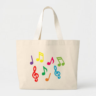 Musical notes large tote bag
