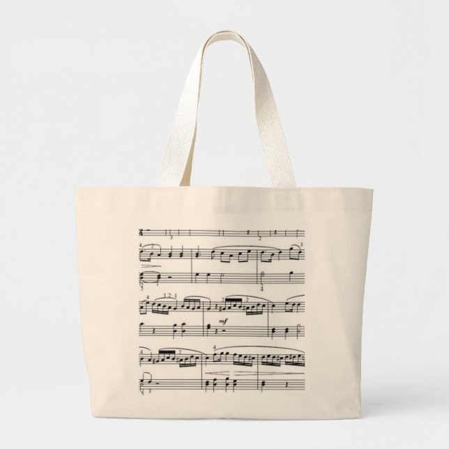 musical notes large tote bag (Front)