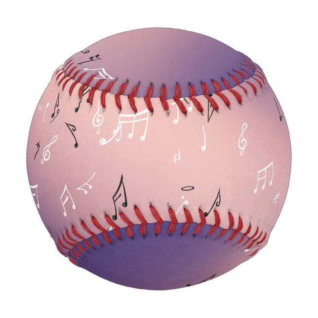 Musical Notes Lavender Moon  Baseball (Back)