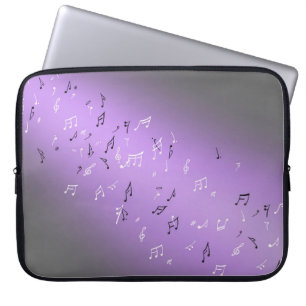 Musical Notes Lavender Moon Laptop Sleeve