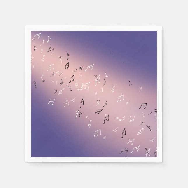 Musical Notes Lavender Moon  Napkin (Front)