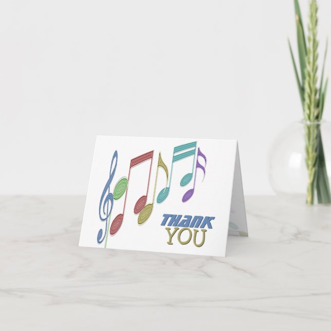 Musical Notes Linear Multicolor THANK YOU (Front)