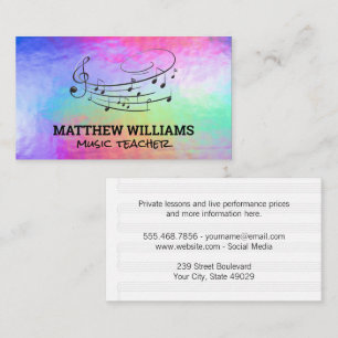 Musical Notes Logo Music Sheets Business Card