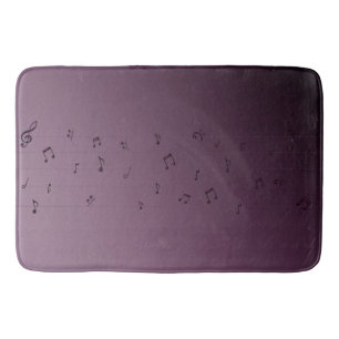 Musical Notes Mauve Bath Mat