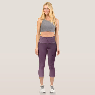 Musical Notes Mauve Capri Leggings