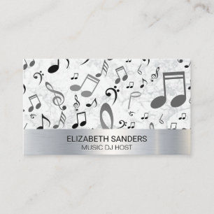 Musical Notes   Metal Marble Business Card
