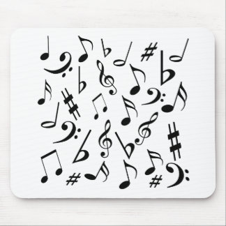 Musical Notes Mousepad - Black and White