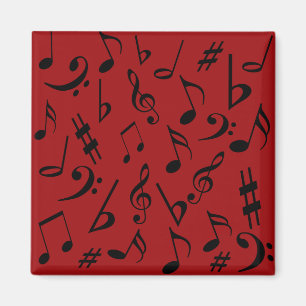 Musical Notes Music Magnet - Red