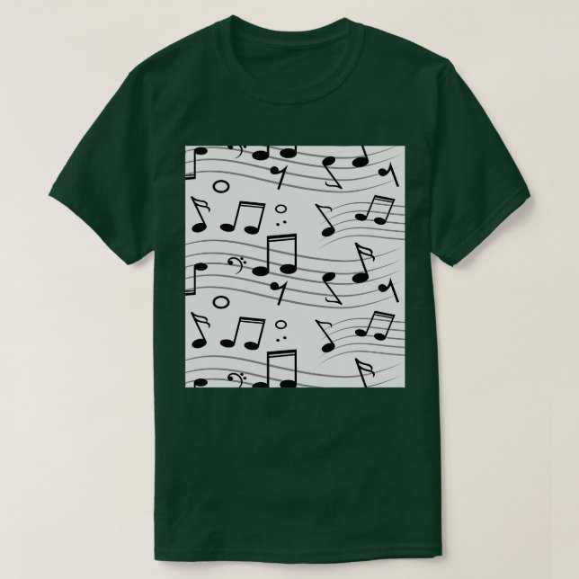 Musical Notes Music Pattern T-Shirt (Design Front)