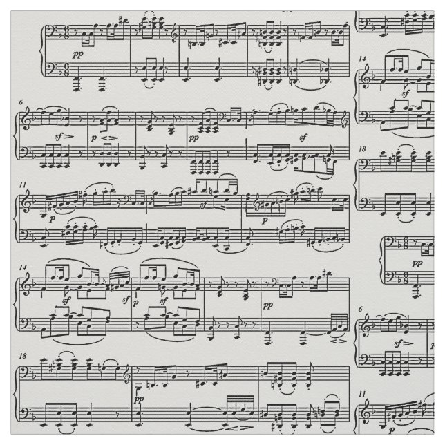 musical notes / music symbols fabric (Swatch)