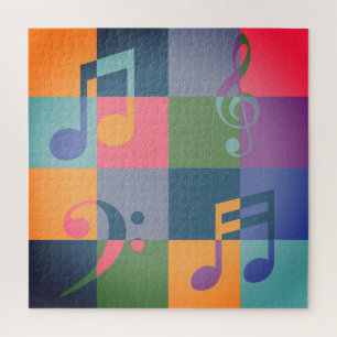 Musical Notes Music Themed Art Jigsaw Puzzle