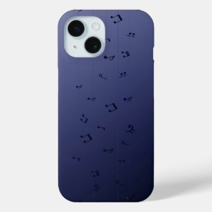 Musical Notes Navy  iPhone 15 Case