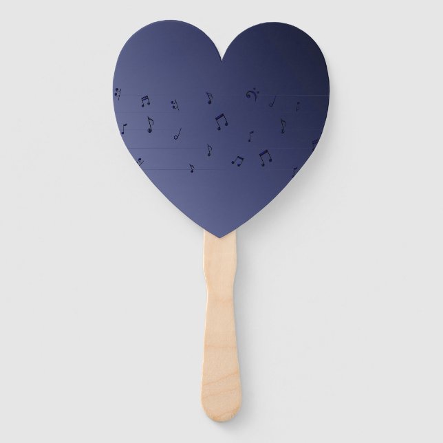 Musical Notes Navy Ombre  Set of Fans (Back)