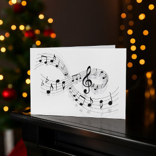 Musical Notes On A Staff Line Greeting Cards