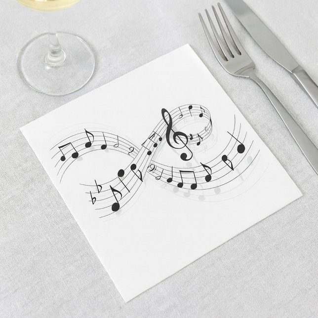 Musical Notes On A Staff Line Paper Napkins (Creator Uploaded)