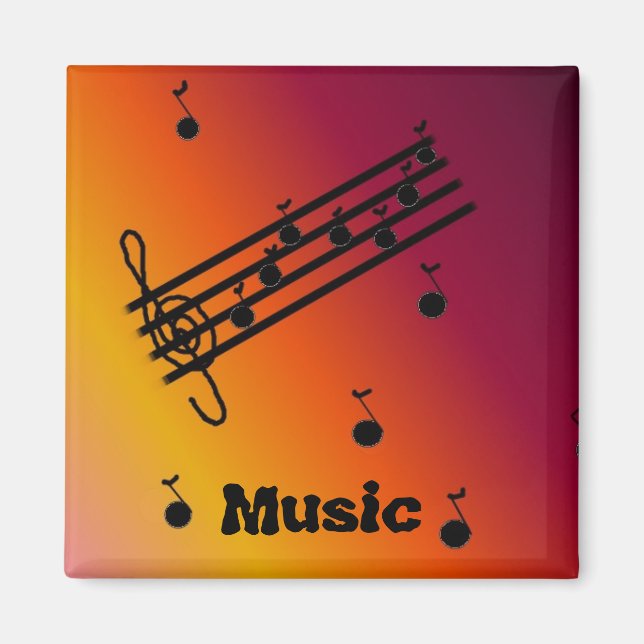Musical Notes on a Varigated Background Magnet (Front)