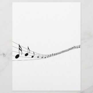 Musical notes on a wave shaped stave