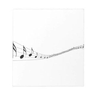 Musical notes on a wave shaped stave
