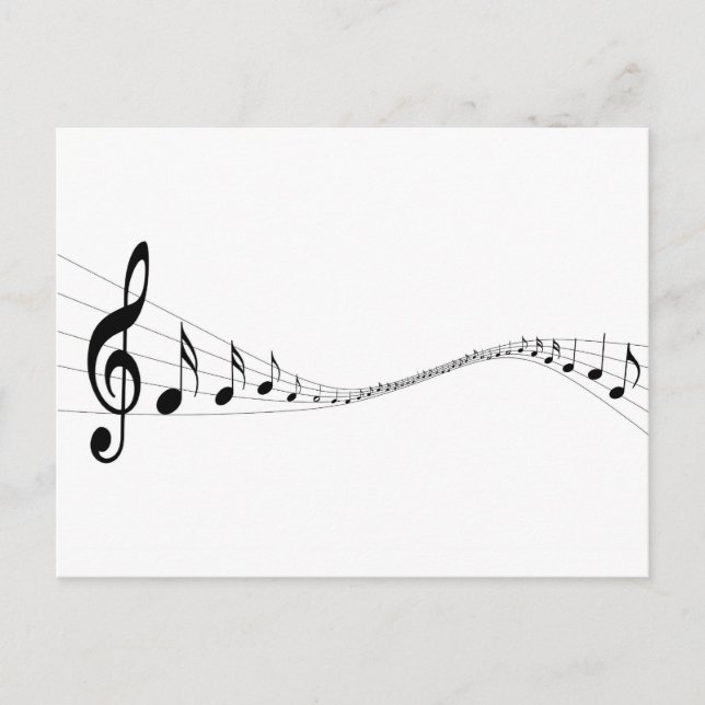 Musical notes on a wave shaped stave postcard (Front)