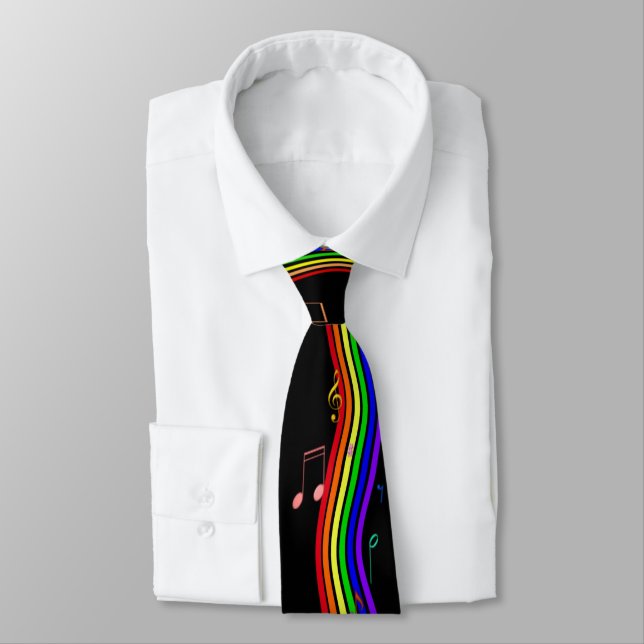 musical notes on rainbow tie (Tied)