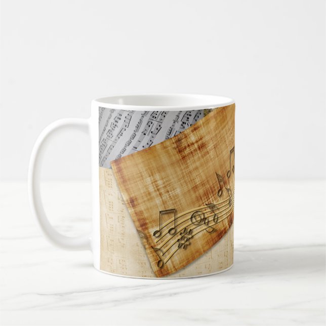 Musical Notes Piano Sheet  Music Coffee Mug (Left)
