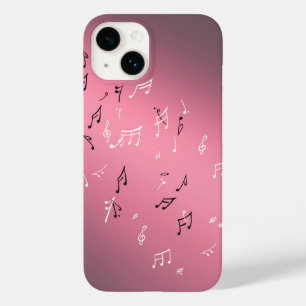 Musical Notes Pink Moon  Case-Mate iPhone 14 Case
