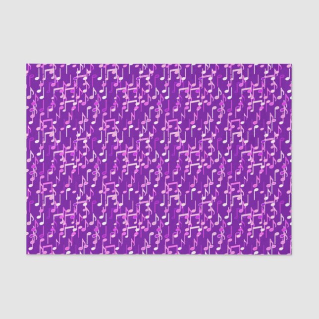 Musical Notes print - violet purple, multi Tissue Paper (Front)