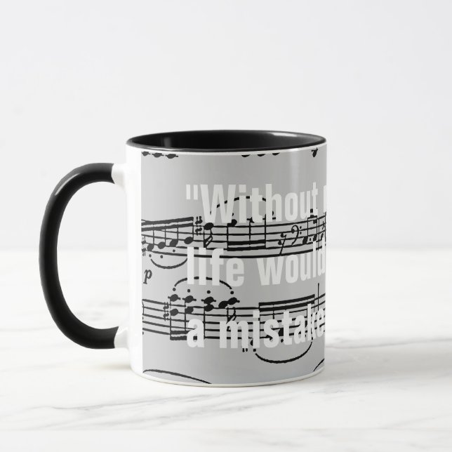 musical notes & quote mug (Left)