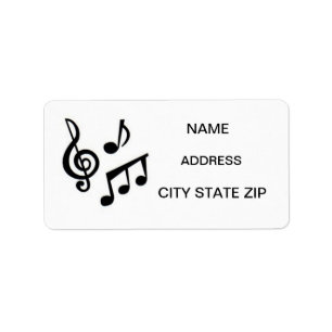 MUSICAL NOTES "RETURN ADDRESS LABEL" LABEL