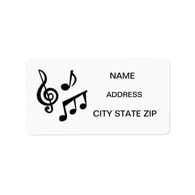 MUSICAL NOTES "RETURN ADDRESS LABEL" LABEL (Front)