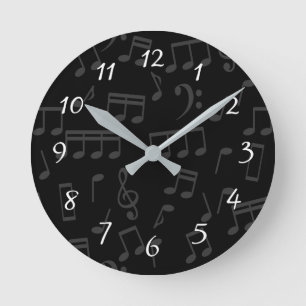 musical notes round clock
